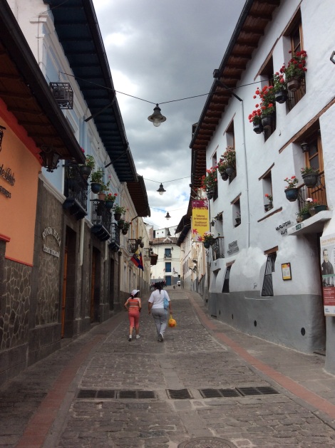 This is La Ronda, the oldest neighborhood of Old Quito.